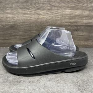 OOFOS Recovery Slide Sandals Mens Size 8 OOahh Black Rubber